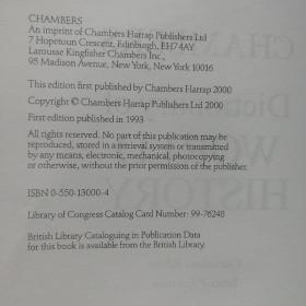 Chambers Dictionary of World History  英语原版精装