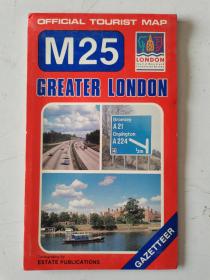 外文原版地图~~~~~~~~~GREATER   LONDON【伦敦旅游地图】1开，原版地图，72*102厘米。