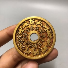 铜鎏金 铜钱 金币 直径5厚0.3公分