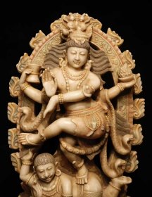 （议价） 犍陀罗艺术汉白玉彩绘观音高92cm宽60cm厚30cm