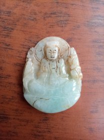 翡翠观音挂件【库孔一】