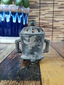 古董  古玩收藏   铜器   铜小熏炉    尺寸长宽高:7/4.8/8厘米，重量:0.6斤