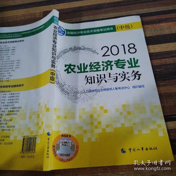 经济师中级2018农业 2018年全国经济专业技术资格考试官方指定用书 农业经济专业知识与实务教材(中级)2018