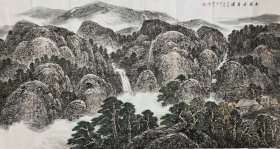 杨建兮 陕西著名山水画大家，西安美术学院教授——大幅16平尺精品山水《秦岭消暑图》，作品得自画家本人，万分之万真迹、绝对保真，低价惠友，收藏价值极高。
备注：作品收藏多年，有一点小破损，不影响装裱（介意勿拍），不以此理由退换，难得的大幅六尺创作精品，亏钱处理。超低价惠友、极具收藏价值。