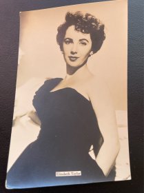 五十年代，好莱坞超级巨星伊丽莎白泰勒银盐老照片。长13.5厘米，宽8.5厘米。