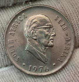 南非1976年10分 第二任总统 镍 20.7mm 按图发货