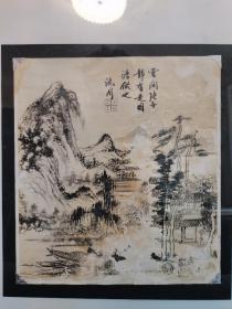 民国初年延光室拍摄原版照片明代沈周《云间张子静有是图》画作，此画原作后不知去向，没有传世，照片弥足珍贵。延光室拍摄的古画照片都是极品