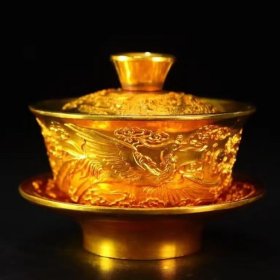 大清乾隆年制鎏金盖碗茶碗