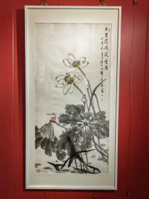 【终身保真字画，得自画家本人】周文举  137X68cm！展览作品。不带框，软片
周文举，1976年生于天津，毕业于天津美术学院国画系，师从霍春阳、贾广健等，后拜郭书仁为师成为其入室弟子。现为天津画院签约画家，现为天津美术家协会会员，国家一级美术师，中央国家机关书法家协会会员。