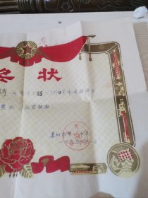 惠州一中,学生奖状