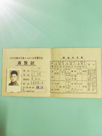独家浙江教育史料：1962年浙江省高等学校暑期招生《准考证》1枚。照片齐全，折叠式，照图发货。