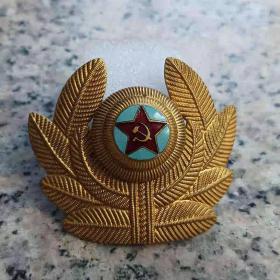 苏联M49空军军官帽徽  铜质珐琅
