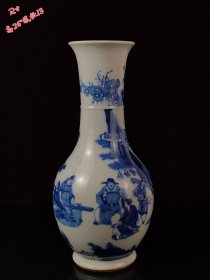 清康熙年制 青花人物故事瓶，全品