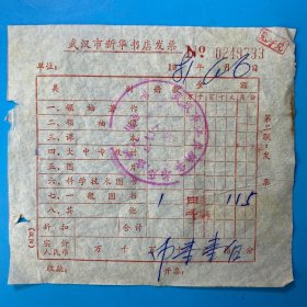 武汉市新华书店发票1981年