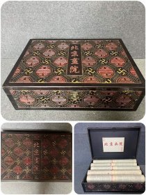 泼彩山水高士十幅，北京画院旧藏，带箱子，画心尺寸41×102cmX10