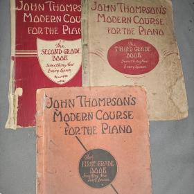 民国时期稀少美版《John Thompson's Modern Course for Piano》现代钢琴教程3册，约翰·汤普森