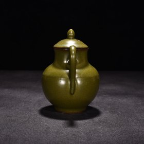 清乾隆茶叶末釉执壶 高12.5厘米宽10.5