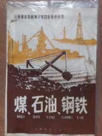 小学课本自然常识第四册教学挂图 煤 石油 钢铁（6张全）