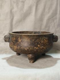 古玩收藏  古董  铜器铜香炉  精品铜炉
​尺寸 长宽高：18/15/8.5厘米  重量：4.2斤
