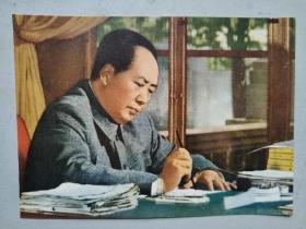 单页小画:毛泽东主席(1966年10月2印)14X10.2CM