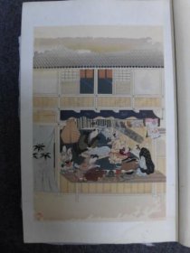 可议价 24张 1918年 亦可散售 职人绘尽 職人絵尽 木版画24枚　蔵印　仏師・傘師・革師・鎧師・経師・糸師・形置師・筆師・扇師・檜門師・研師・弓師・珠数師・鍛冶師・機織師・刀師・矢細工師・蒔絵師・向縢師・番匠師・畳師桶師・縫取師・纐纈師・藁細工師