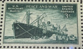 美国1946二战中美国自由号商船在港口卸货1全