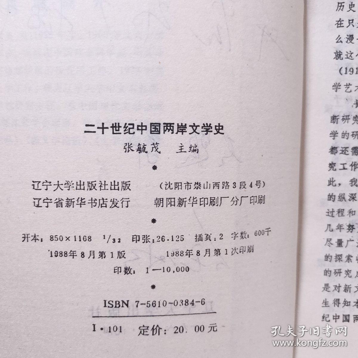 二十世纪中国两岸文学史