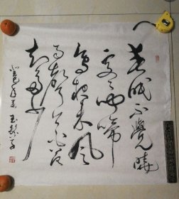 斗方书法（春眠…） 完美漂亮！保老保真，物归有缘人！