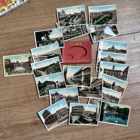 意大利 罗马 彩色风景照 卡片 明信片 大几十年以前的