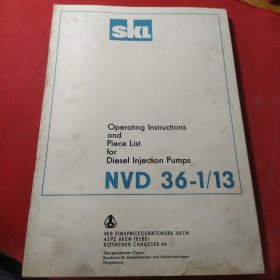 SKL NVD 36-1/13柴油喷射泵操作说明及列表清单