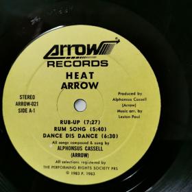 Alphonsus Cassell原版黑胶唱片—1983
Arrow - Heat  （牙买加乐队）
calypso reggae orig vinyl west indies 1983 Jamaica