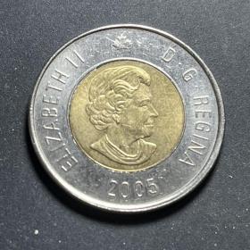 加拿大2元双金属币：铝青铜中心，镍外圈