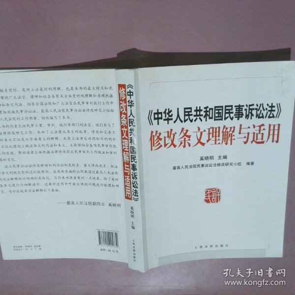 《中华人民共和国民事诉讼法》修改条文理解与适用