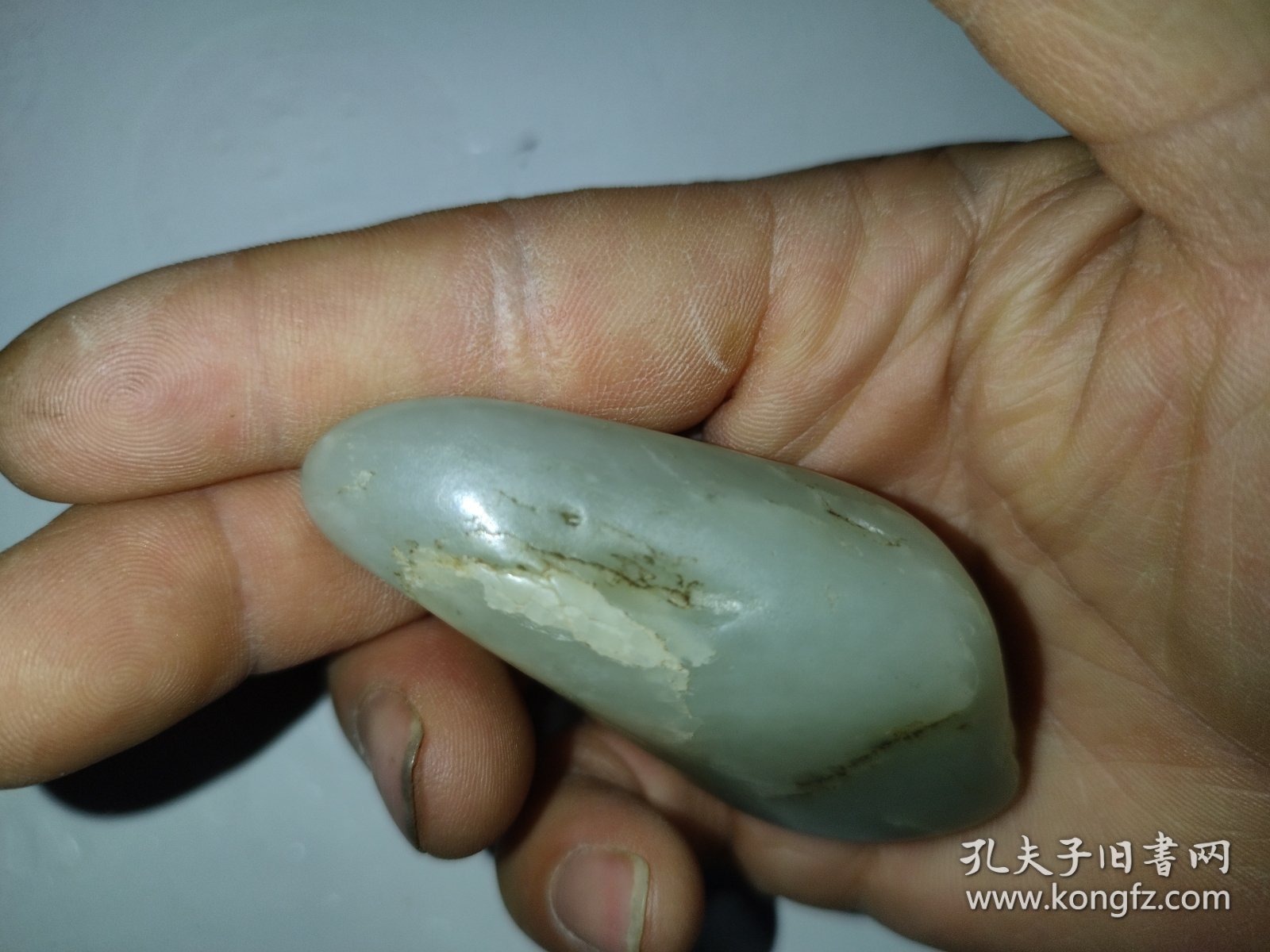 【青白玉原石，品质上乘】 和田玉青白玉原石，重82.9克