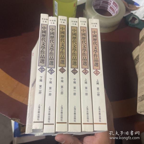 中国历代文学作品选（上编第一册、第二册；中编第一册、第二册；下编第一册、第二册）6册