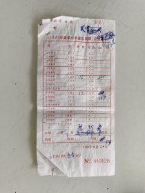 新华书店县店1980年春季小学课本发票（记账联）