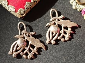 清末民国老银饰一对