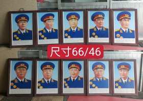 民国瓷板画十大将军一套，画工精美，画工精细，红木框，细节如图
