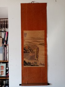 金本黄（五十年代湖北省函授师范学校老校长）国画《黄鹤楼》，立轴原裱，品见描述包快递发货。