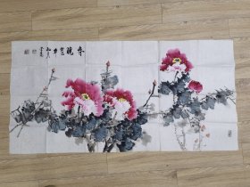 四尺国画牡丹花