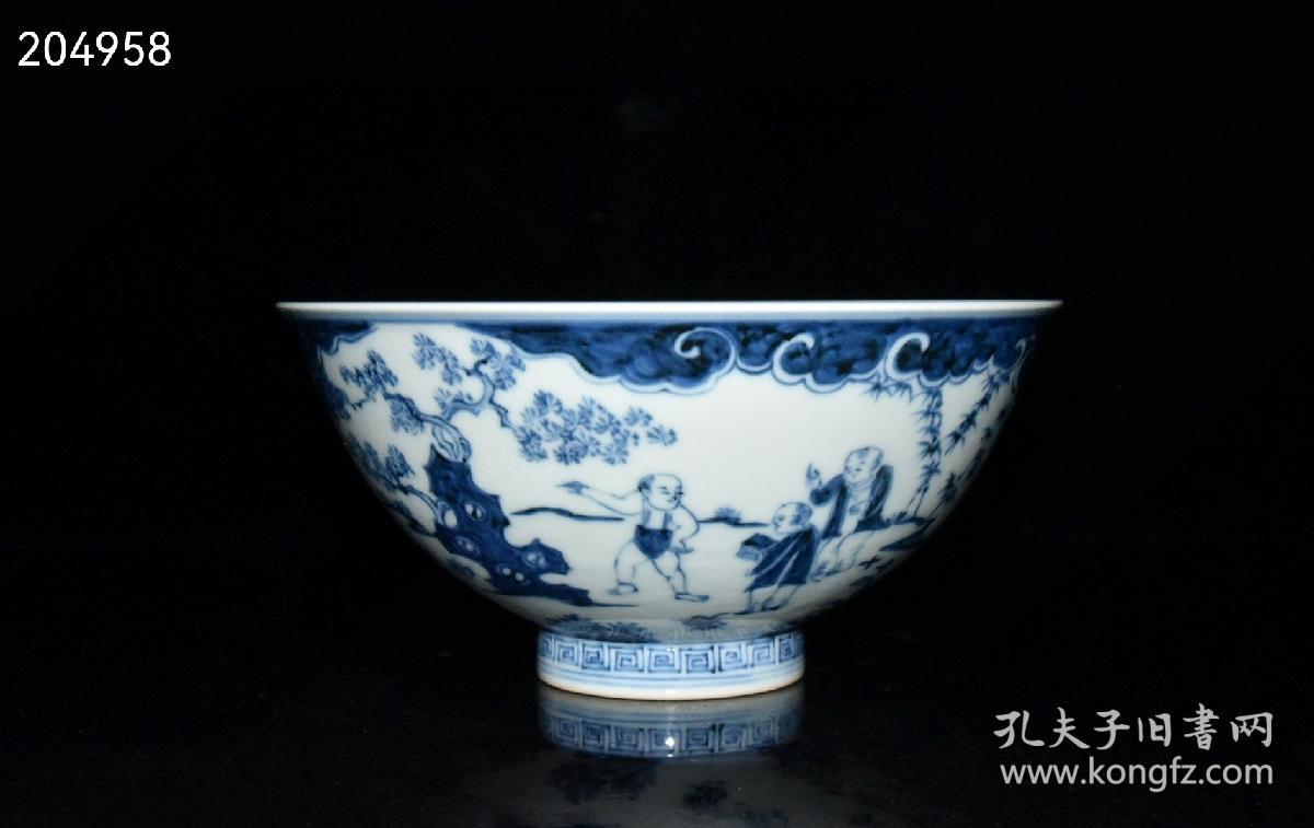 珍藏明代宣德青花婴戏图碗