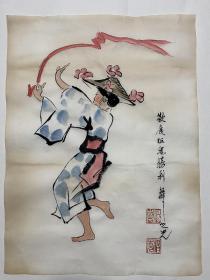 杨之光～国画人物作品
【尺寸】45/34cm
【材质】 老宣纸～未装裱
【供货】画片240元/幅
【备注】老宣纸。
【包邮】