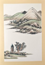 无款A4卡纸仿古山水小品（69）