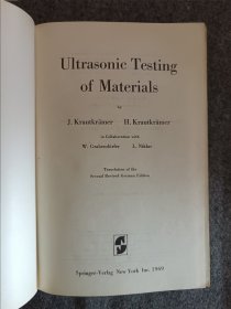 Ultrasonic Testing of Materials 【材料的超声法试验】 （目录见图）