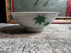 民国绿椰大碗，磕