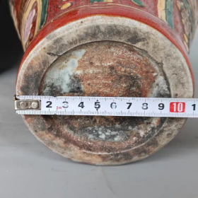 明三彩龙纹梅瓶一对