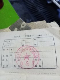 1984年沁水县准生证