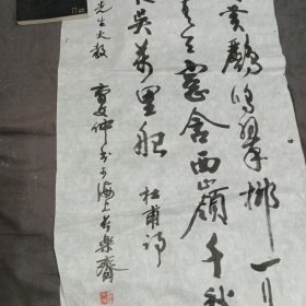 曹文仲书法一张杜甫诗尺寸94x44.5cm