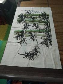 大型刺绣手绘画，竹子，高风亮节，画功绣功精湛，长1米5X68cm