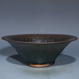 建窑油滴碗，高8cm直径21.3cm